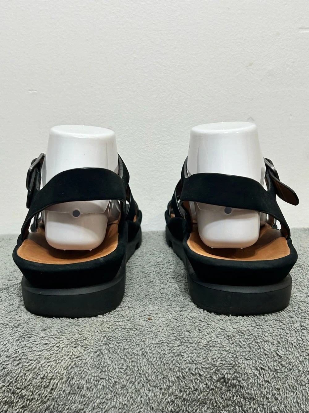 L'Amour Des Pieds Villefranche Black Leather Slingback Sandals Womens Size 11